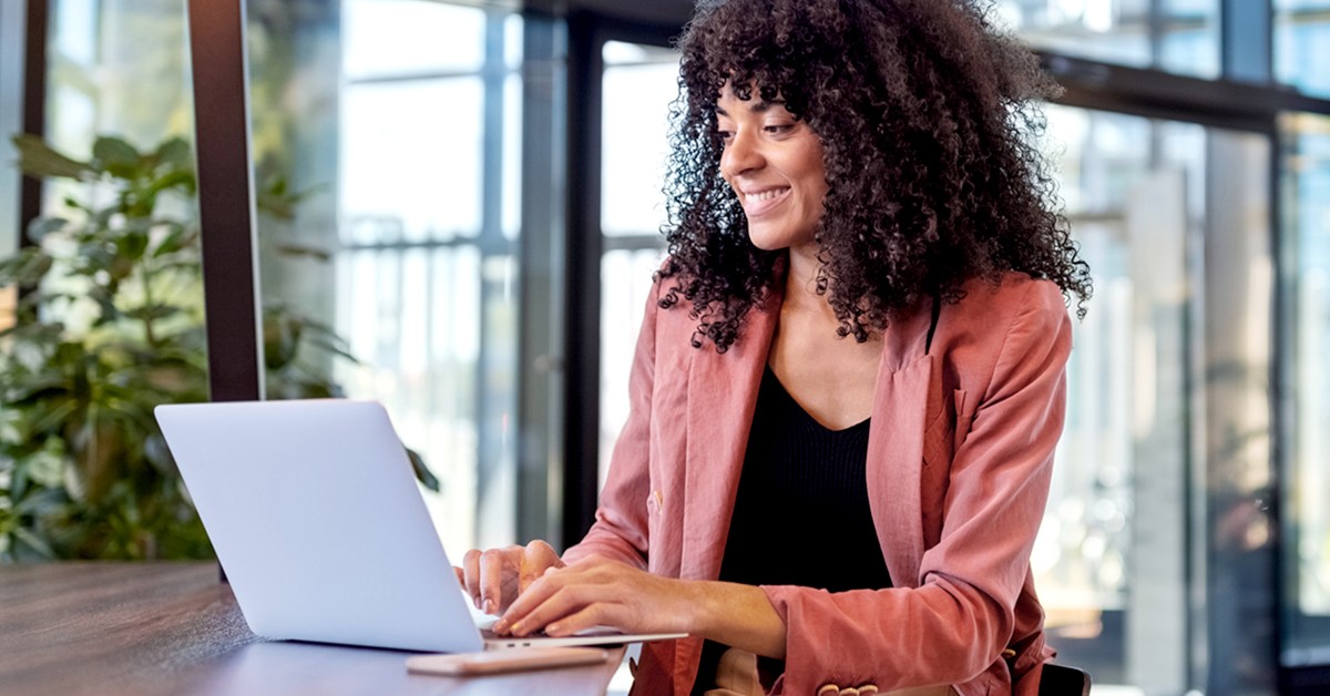 Woman working at her computer